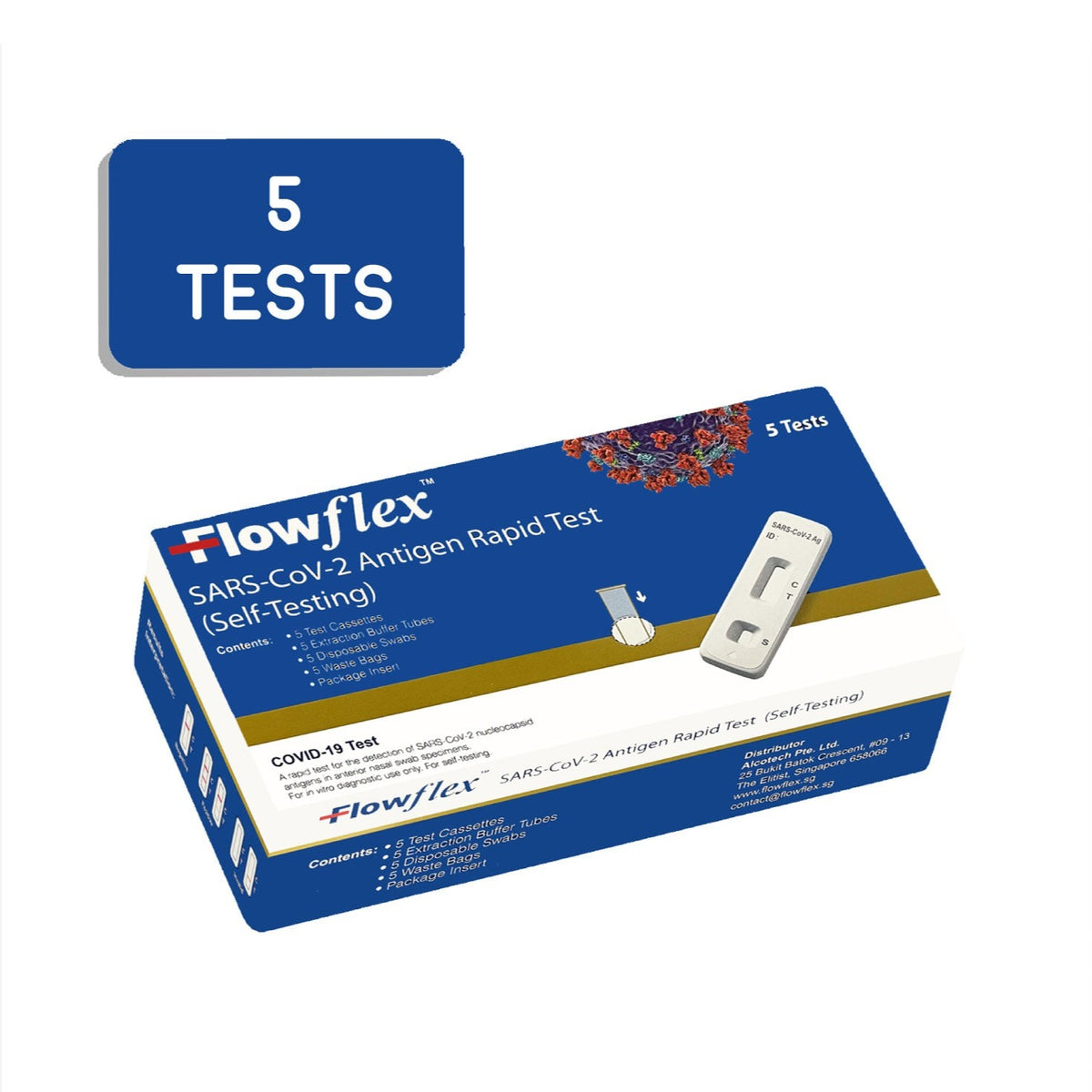 Flowflex™ COVID19 ART Antigen Rapid Test Kit (5 test kits/box) FlowFlex